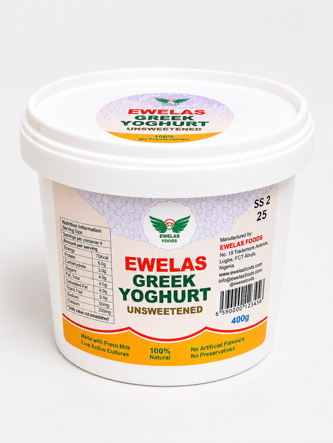 Ewela’s Unsweetened Greek Yoghurt