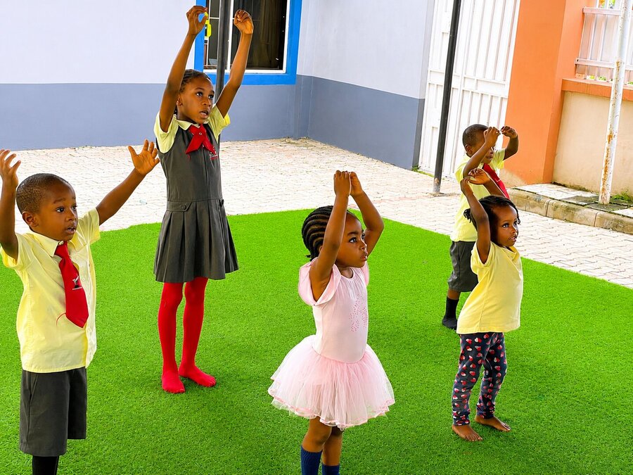 Children expressing themselves through dance